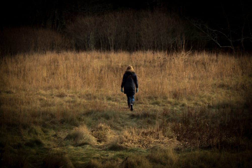 ancestral living - me walking in a field