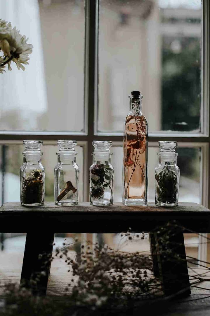bottles of herbs